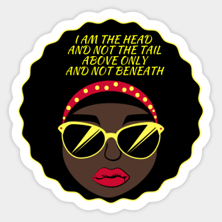 I AmThe Head And Not The Tail Above Only And Not Beneath - Deuteronomy - Christianity - Bible Verse -Faith Sticker